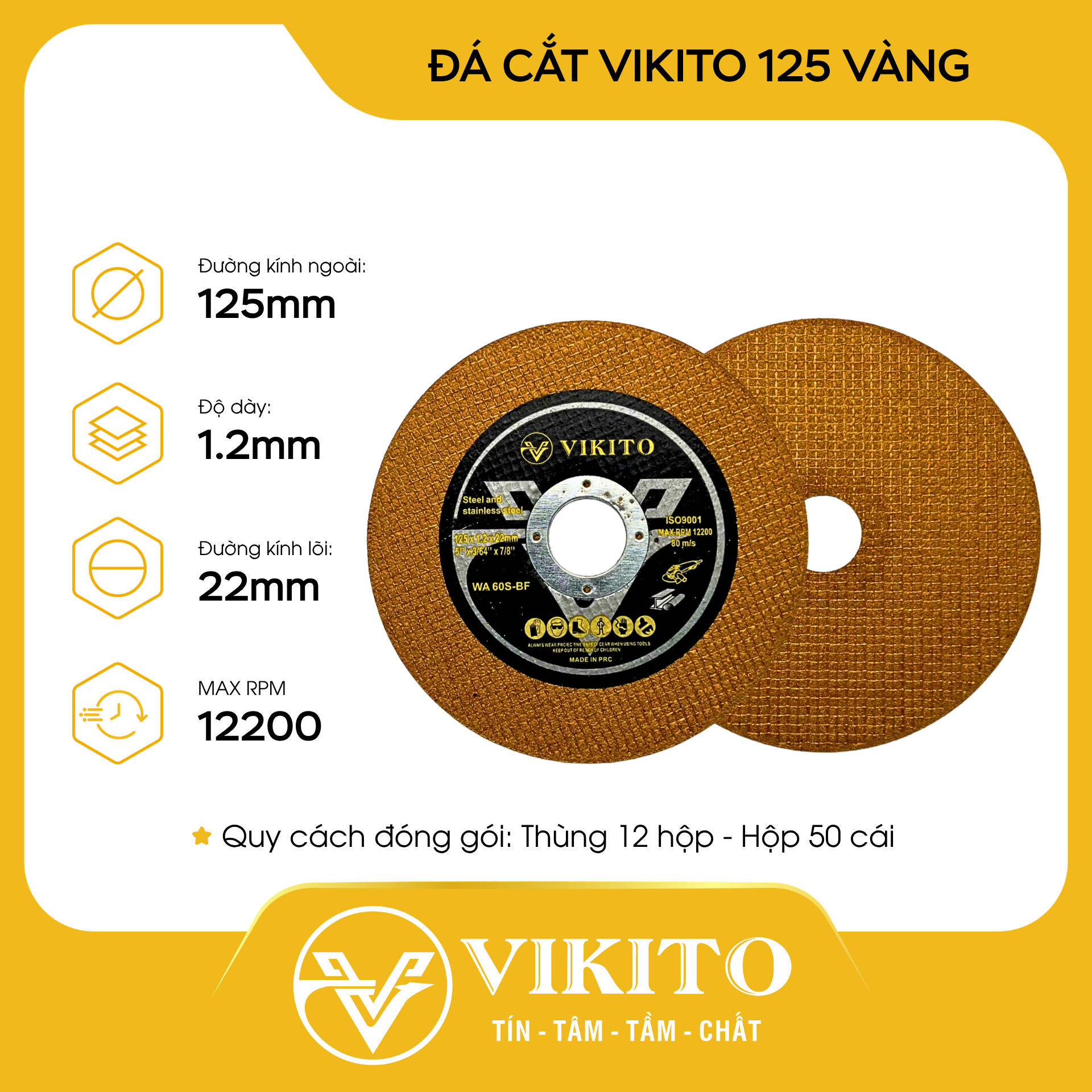Đá cắt VIKITO 125 vàng